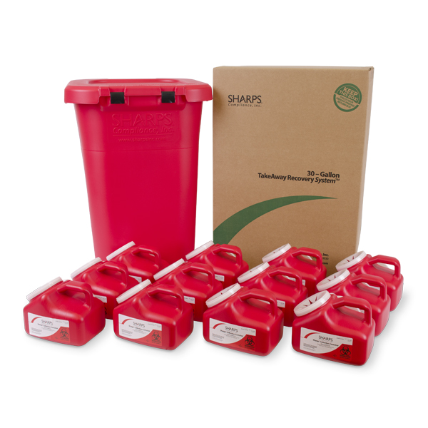 30-Gallon Medical Professional TakeAway Recovery System with (Twelve) 1-Gallon Sharps Collection Containers